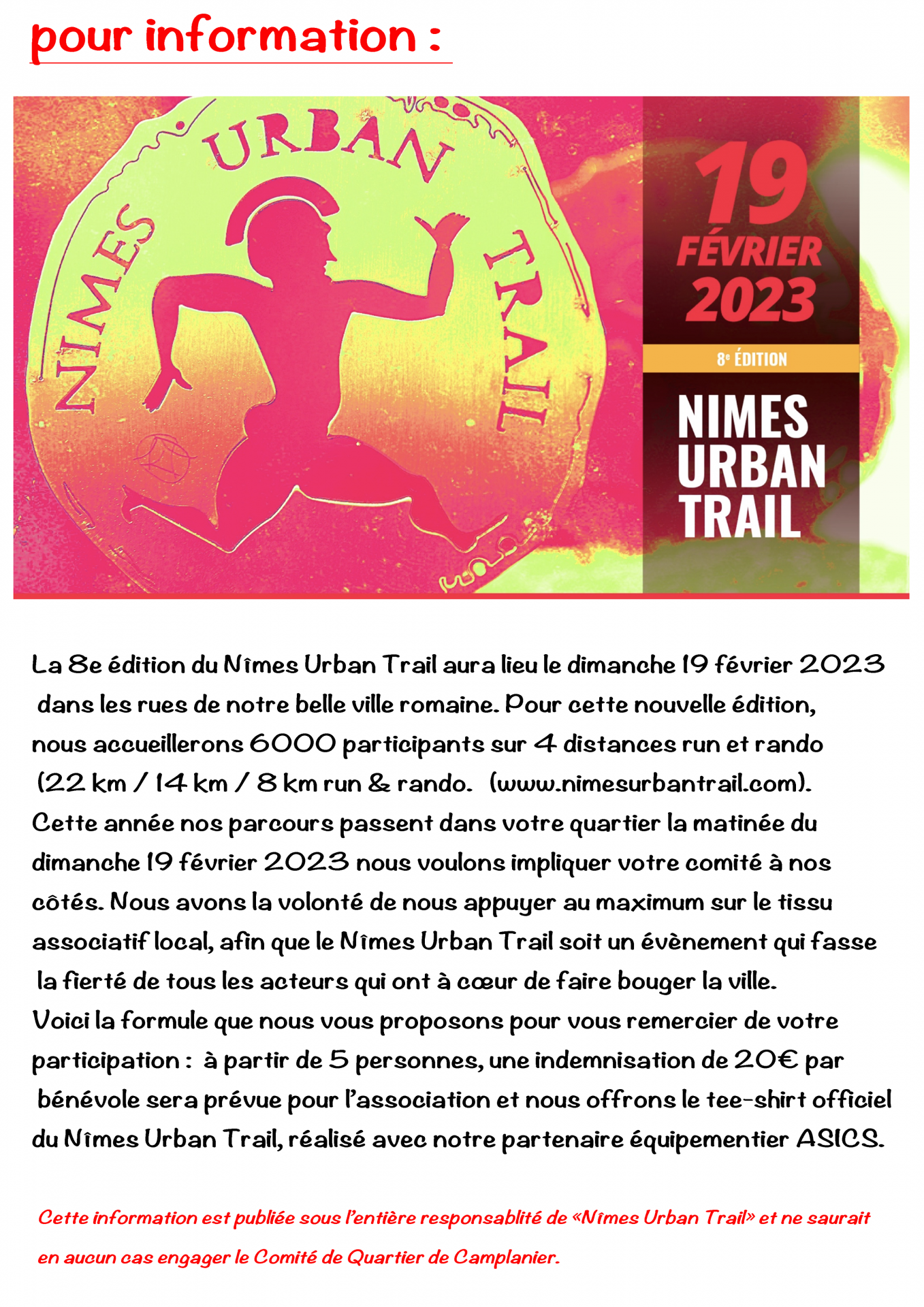 Info Nîmes Urban Trail